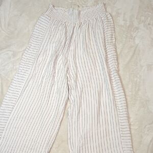 Joie White and Black Striped Wide Leg Pants